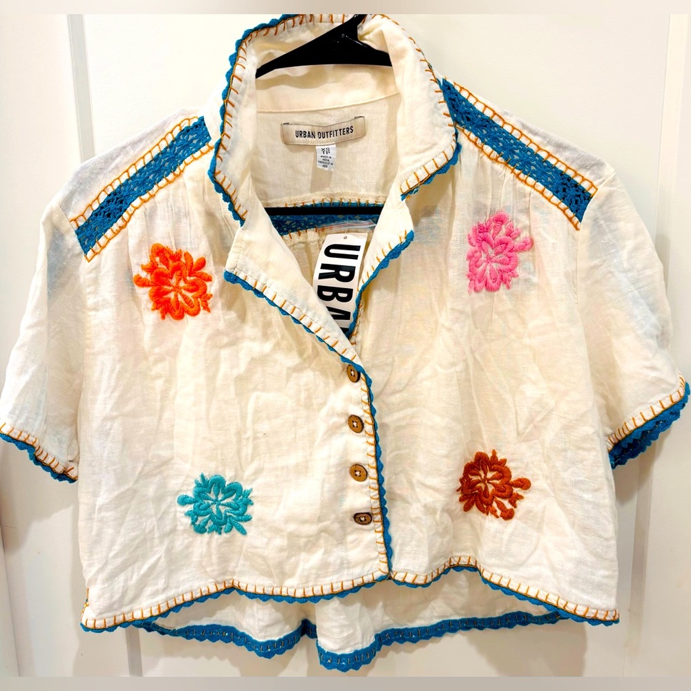 Sold Out and NWT Urban Outfitters Floral Embroidered Top. XS